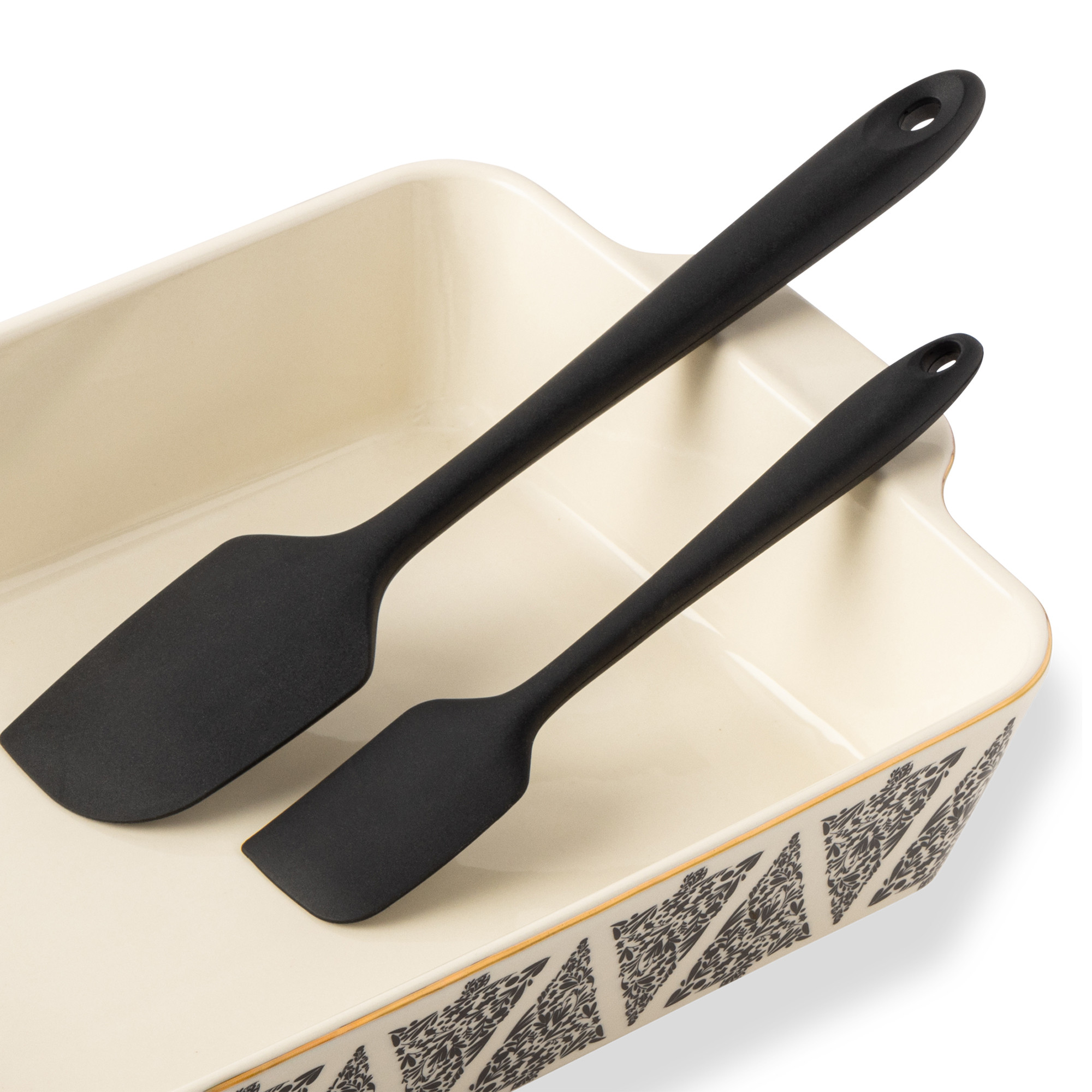 Thyme & Table Ceramic Baking Dish with Silicone Spatulas, Tree Pattern | Walmart (US)