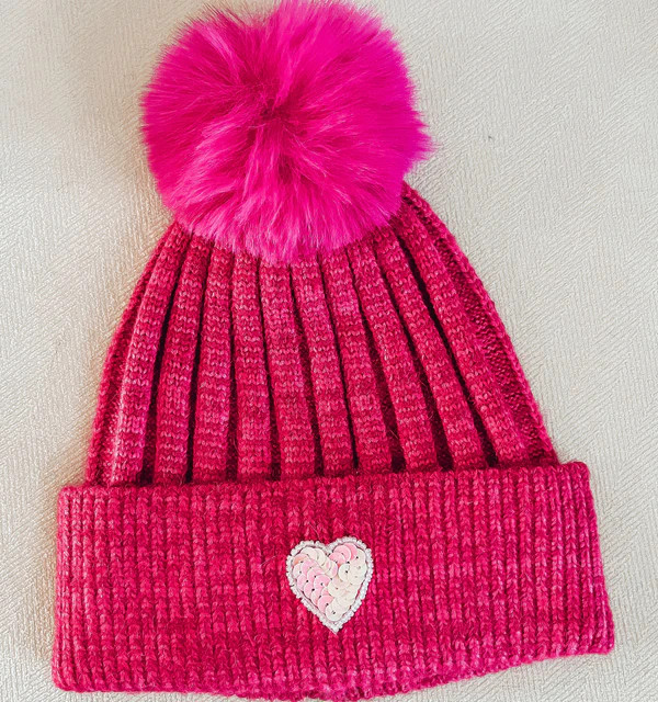 Kids' Sequin Heart Beanie | localE.