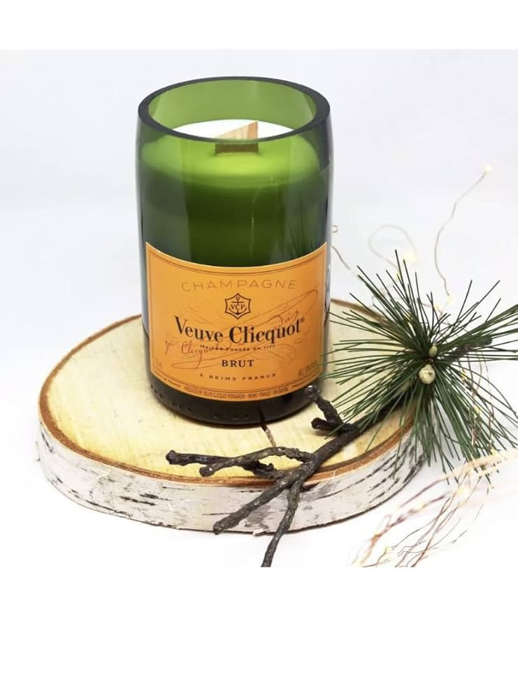 Veuve Champagne Wine Bottle Soy Candle | Scented | Wood Wick | Home Decor Birthday Gift Idea Men ... | Amazon (US)