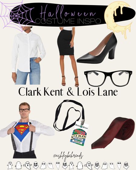 Amazon Halloween Costume Inspo: Clark Kent & Lois Lane Superhero🦸🏻‍♂️💼 
#amazonfinds #halloween #halloweencostumes #adultcostumes #superman #clarkkent #loislane #glasses #skirt #buttonup #blouse #tie #businesscasual #costumekit #diycostume #costumeideas #couplescostume

#LTKstyletip #LTKSeasonal #LTKHalloween
