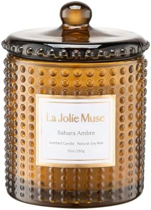 LA JOLIE MUSE Sahara Amber Scented Candle | Bergamot, Clove & Amber | 10 oz Soy Candle | Natural ... | Amazon (US)