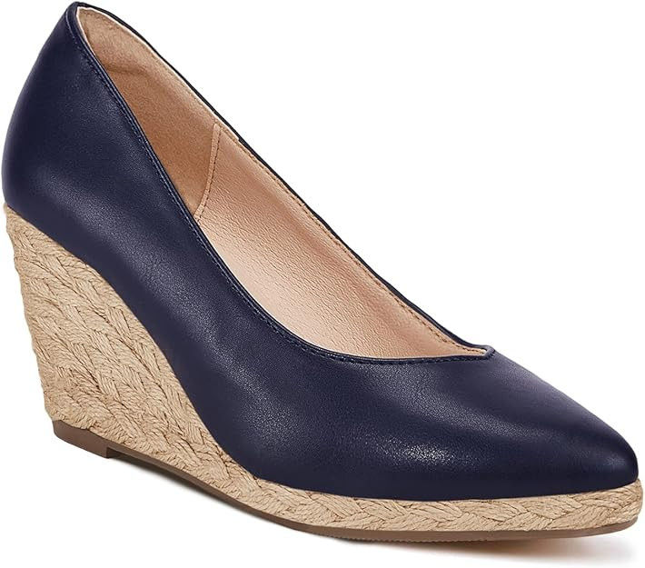 Juliet Holy Womens Wedge Pumps Espadrilles Wedges Sandals Slip On Closed Toe Platform Heeled Sand... | Amazon (US)