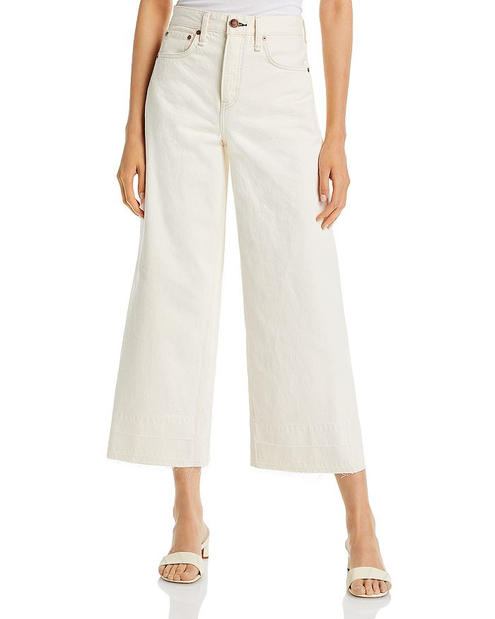 Maya High Rise Ankle Wide Leg Jeans in Ecru | Bloomingdale's (US)