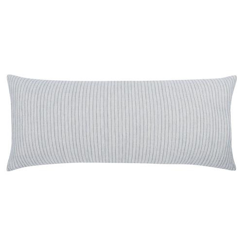 Callista Coastal Beach Blue Cotton Lumbar Pillow - 16x36 | Kathy Kuo Home