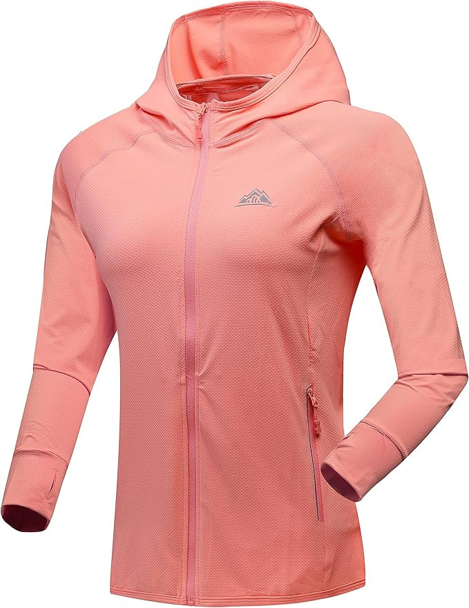 Men's Women's UPF 50+ Sun Protection Long Sleeve Hiking Running Fishing Shirts Zipper Closure Hoo... | Amazon (US)