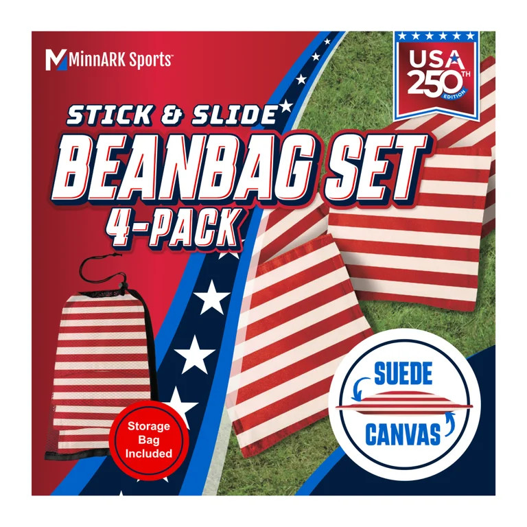 Stick & Slide Beanbags, Stripe Print, 4-Pack, for Ages 3 and up, by MinnARK | Walmart (US)