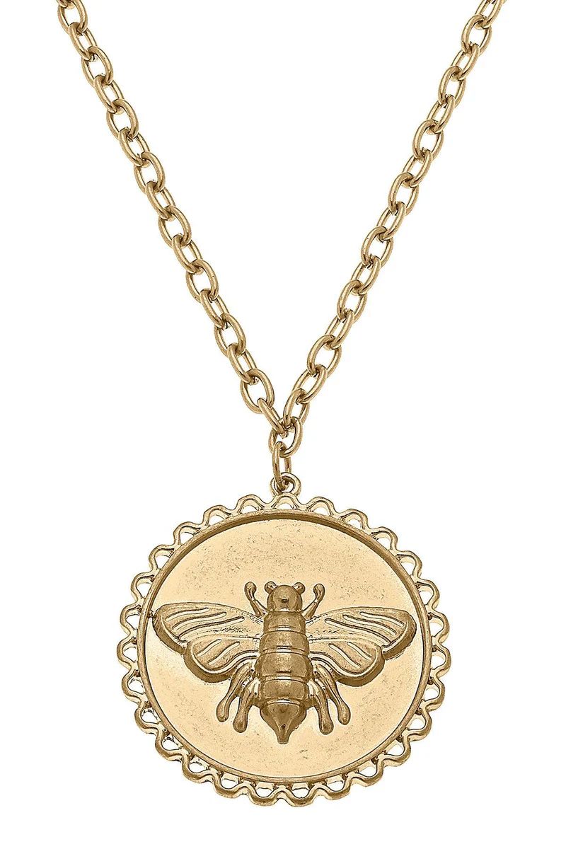 Anna Bee Pendant Necklace in Worn Gold | CANVAS