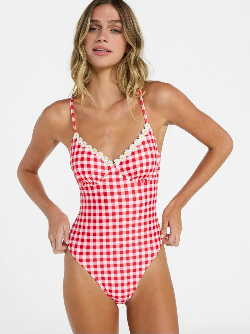 No Boundaries Underwire One-Piece Swimsuit, Women's XXS-XXL | Walmart (US)