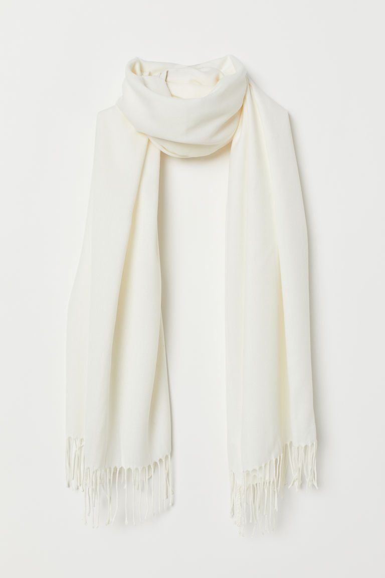 H & M - Woven Scarf - White | H&M (US + CA)