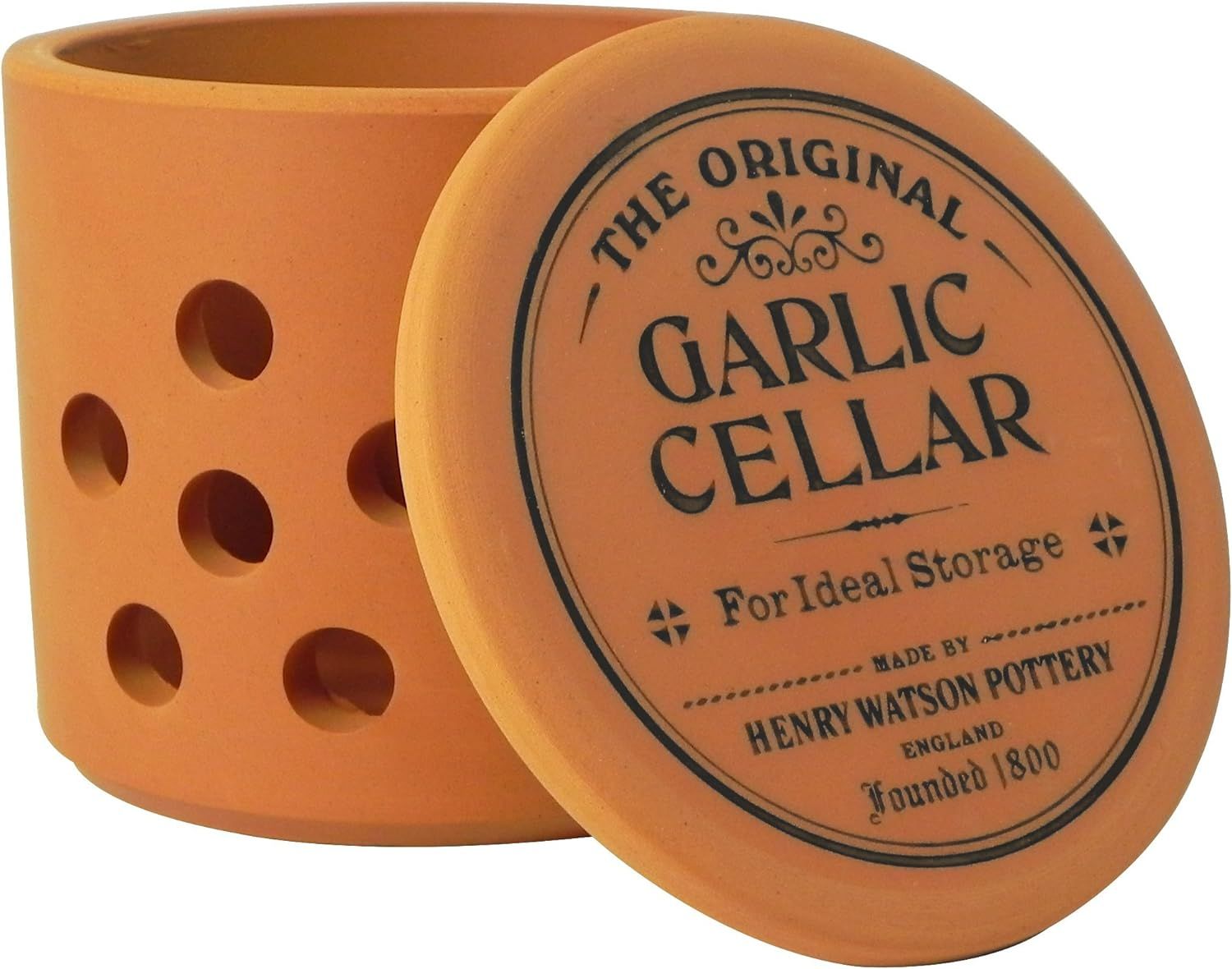 Henry Watson - Garlic Keeper - Terracotta - Made in England - 4.25 inches x 4 inches | Amazon (US)