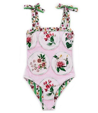 Big Girls Reversible Bandeau One-Piece Swimsuit | Dillard's