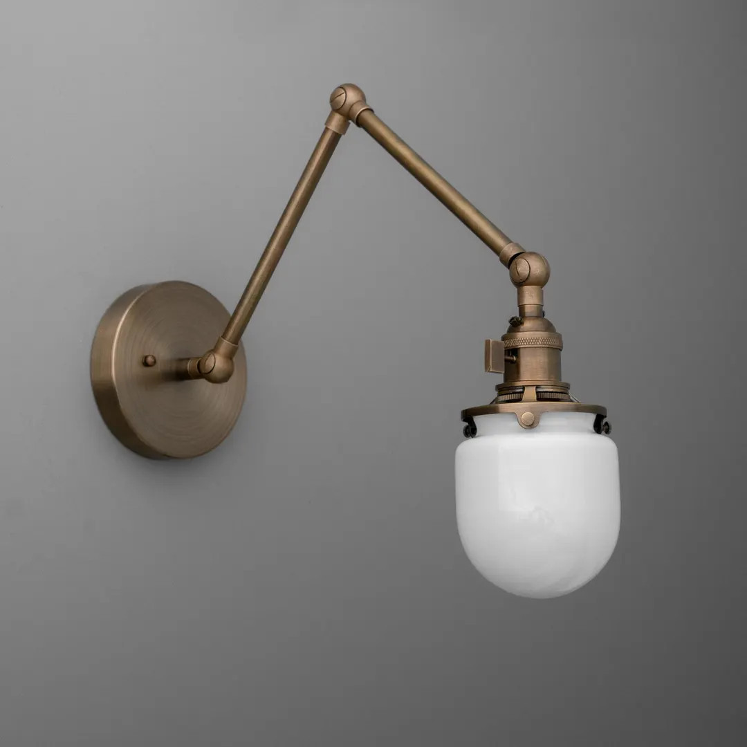 Sconce Light-Brass Wall Lamp-Industrial Wall Lamp-Adjustable Swing Arm - Model No. 7575 | Etsy (US)