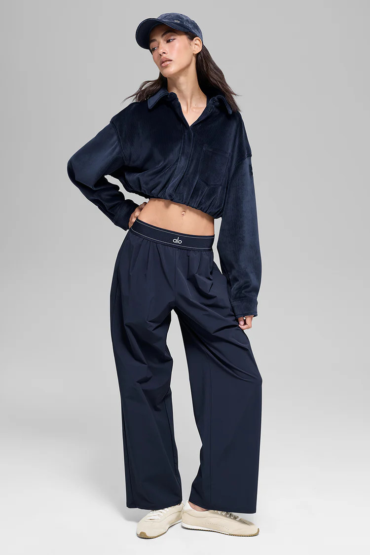 Ribbed Velour Cropped Mountain Side Jacket | Alo Yoga