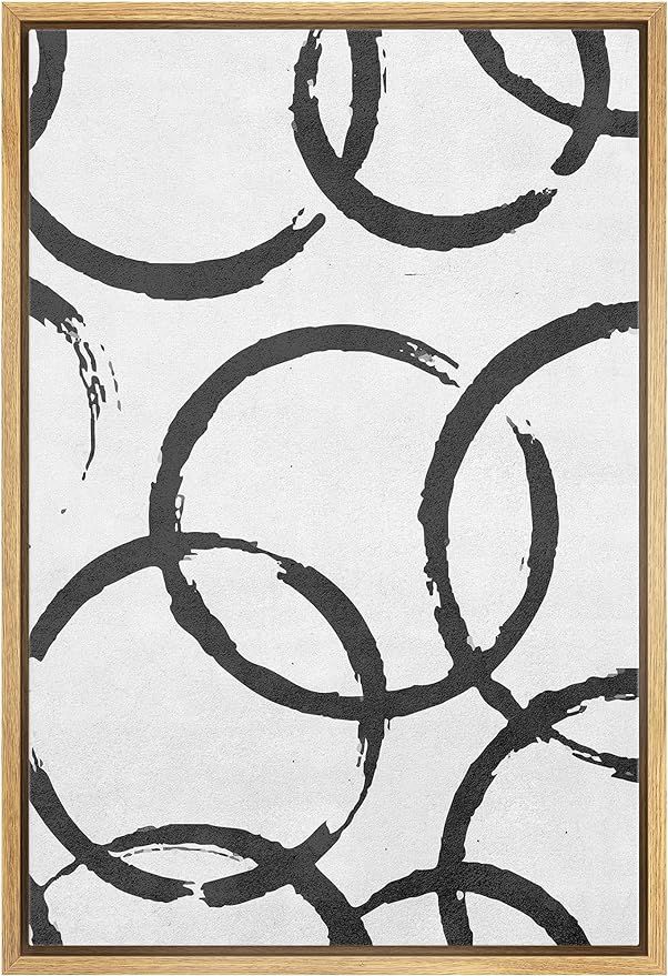 SIGNWIN Framed Canvas Print Wall Art Brushstroke Rings Abstract Patterns Illustrations Modern Art... | Amazon (US)