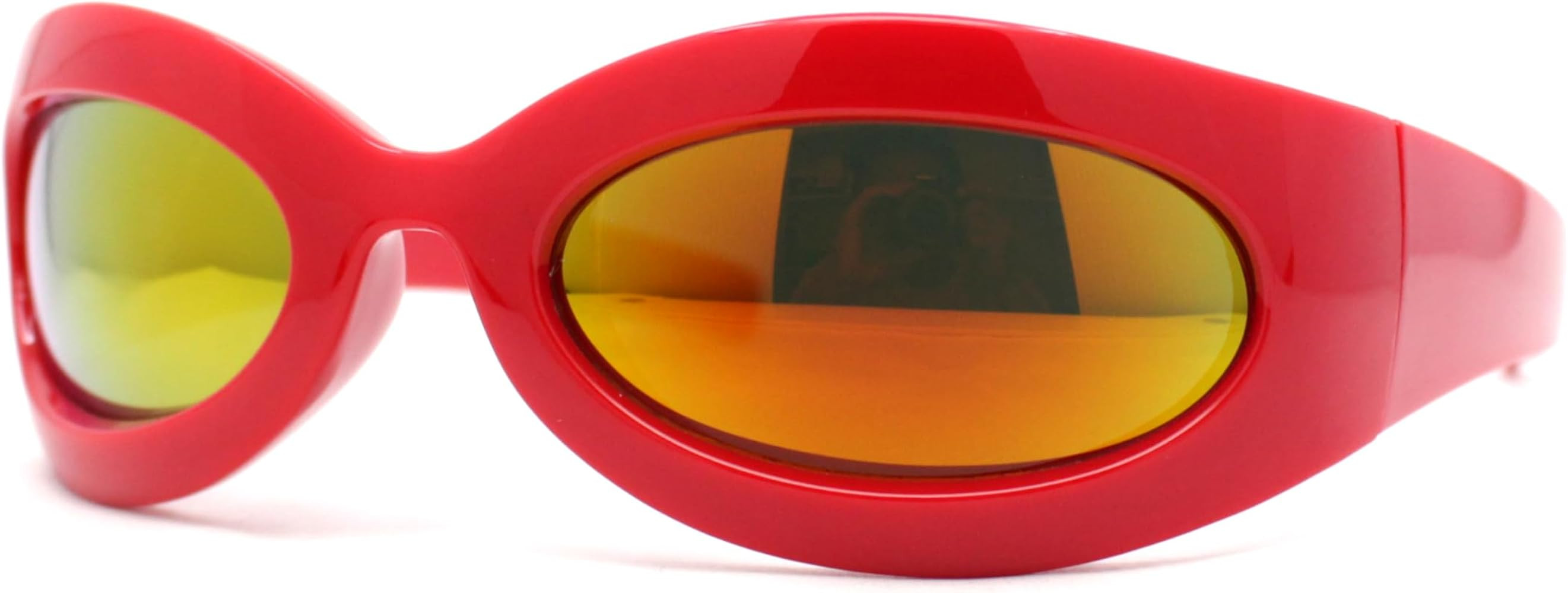 Retro Futurism Wrap Sport Thick Plastic Oval Sunglasses | Amazon (US)