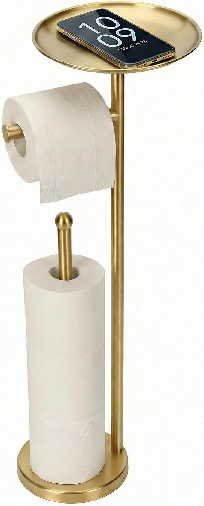 Kalitro Toilet Paper Holder Freestanding with Big Shelf, 4 Rolls Reserve Paper Holder Stand, Mode... | Amazon (US)