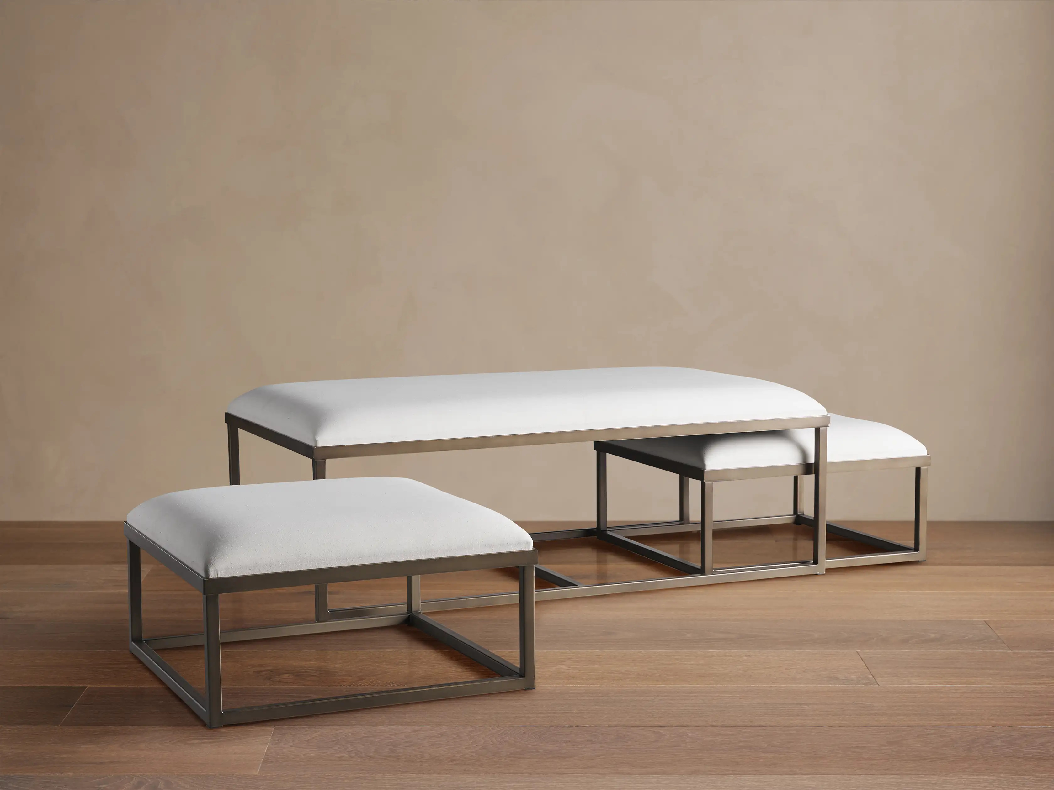 Palmer Upholstered Nesting Ottoman | Arhaus