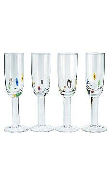 Chefanie Millefiori Flute Glass Set Of 4 from Revolve.com | Revolve Clothing (Global)