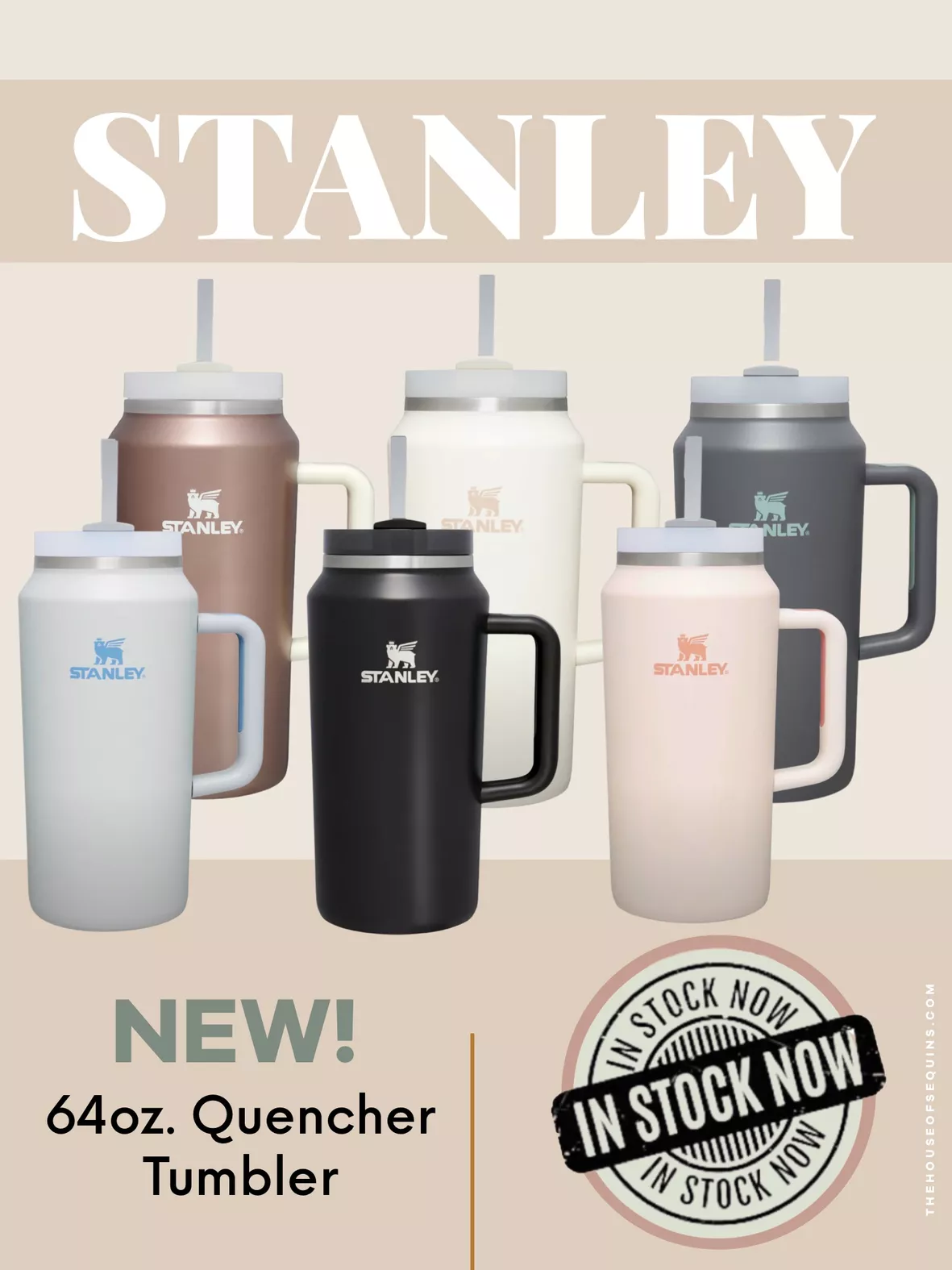 NEW ITEM! SALE Stanley 64 oz Quencher H2.0 FlowState Tumbler