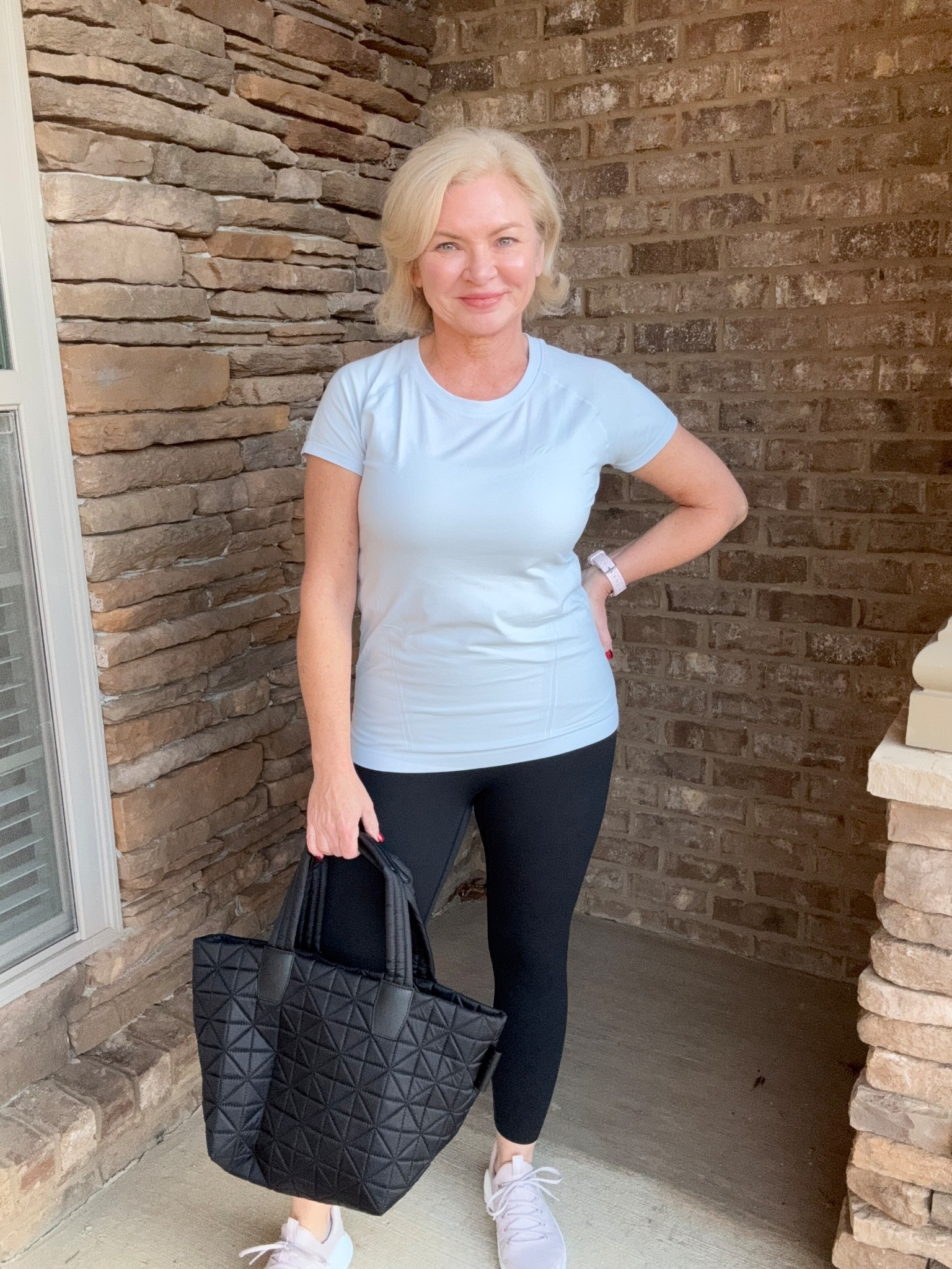  🏋️First workout of 2026 in the books! I’m loving these workout tees.  I wear a Medium. Leggings are a medium also, and I love my new tote bag, perfect for gym days! 

Today was leg day.  For those interested, here are the exercises.  I did 3 sets of each:
1. Goblet squats: 10-12 reps holding 1 40lb dumbbell
2. Reverse lunges: 10-12 reps on each leg holding 15lb dumbbells in each hand
3. Single-leg hamstring curls with machine set to 30 lbs

Activewear
Fitness goals
Leggings
Midlife fitness

Fashion over 40
Petite fashion
Midlife fashion
Gen X Style

#stylewithserena
#petitefashion
#midlifefashion
#fashionover40
#genxstyle
#over40fitness

#LTKActive #LTKOver40 #LTKPetite