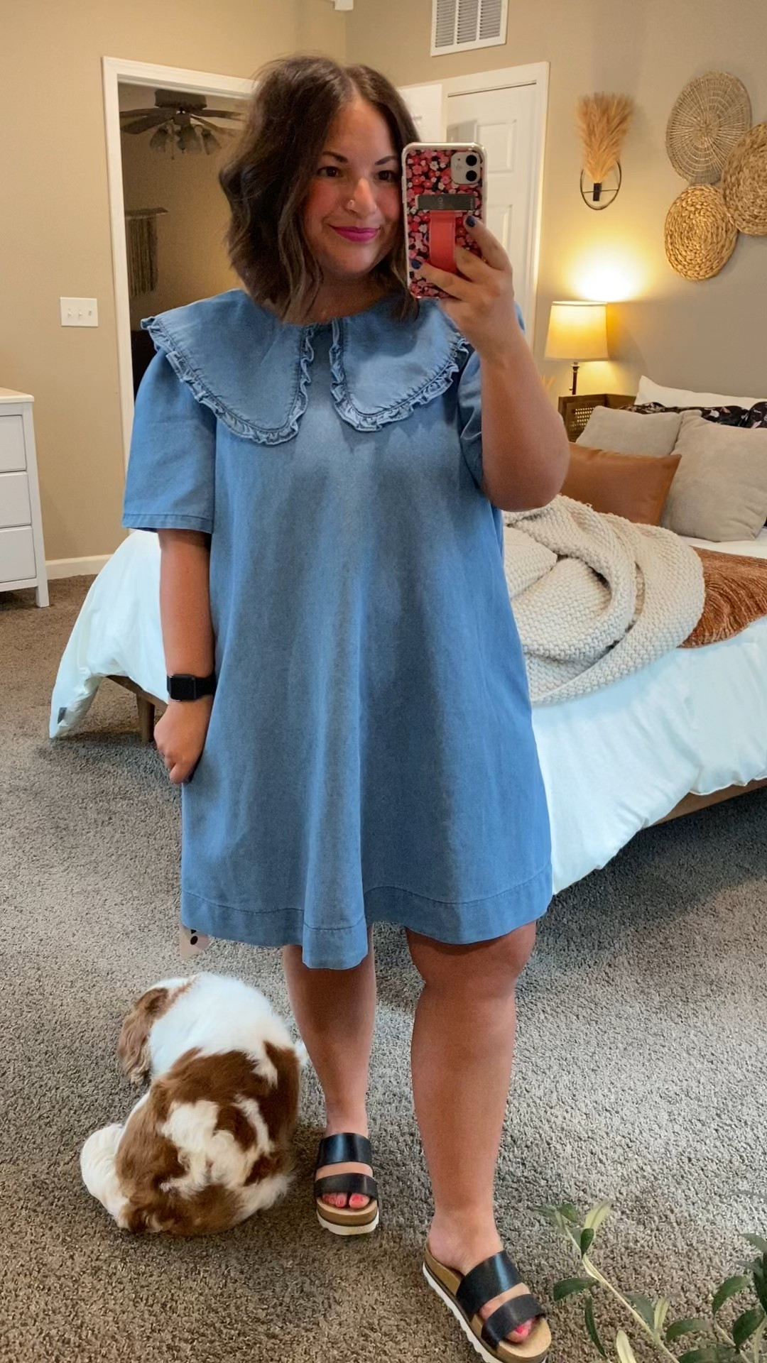 Denim dresses are trending this Spring! They’re stylish & versatile & make the best teacher ootd! I wasn't sure how I would feel about this collar, but I LOVE it!!

sandals: fit true to size // wearing a 5
dress: fits true to size // wearing a large 

 #LTKMidsize #LTKStyleTip #LTKWorkwear