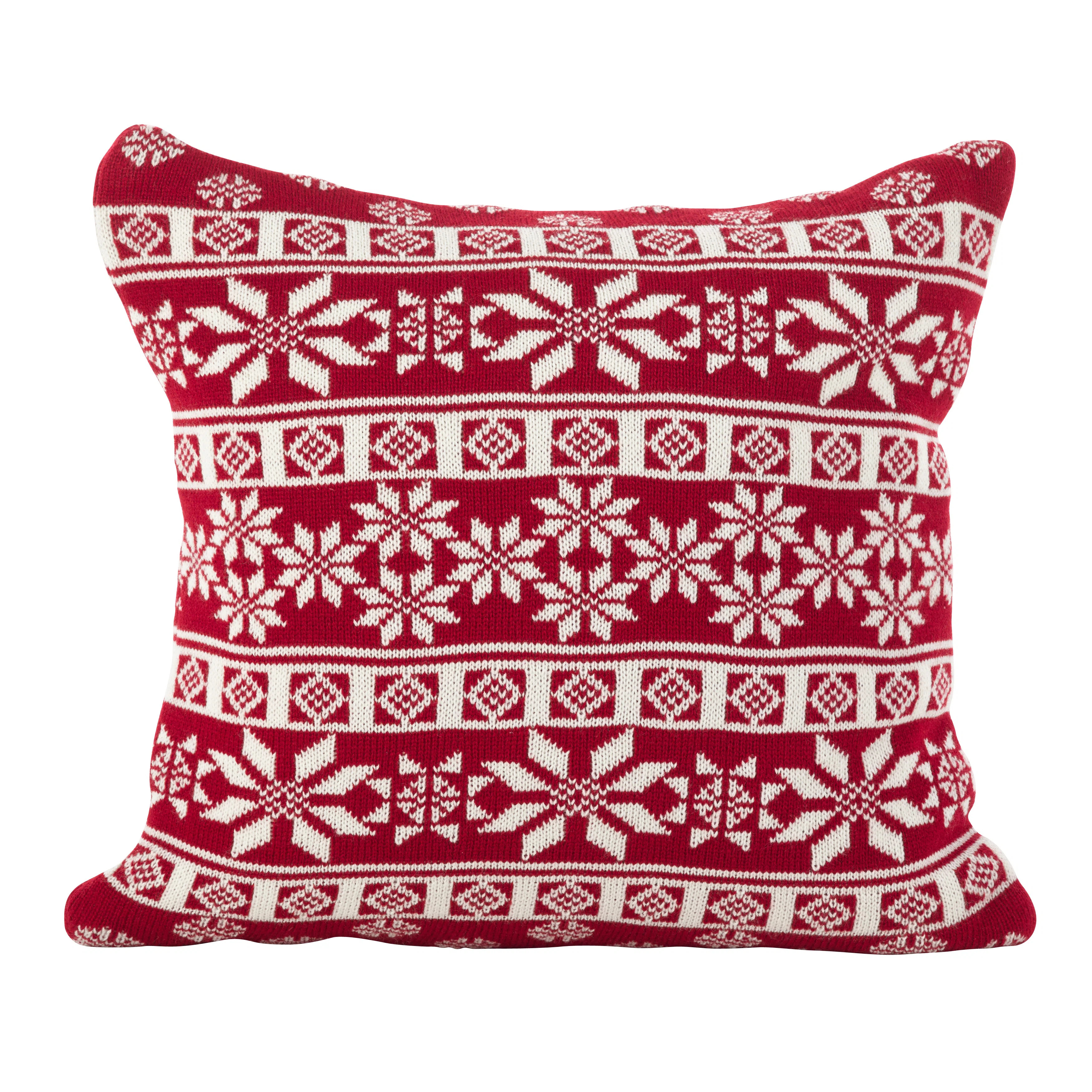 Pollocksville Winter Snowflake Nordic Square Throw Pillow | Wayfair North America