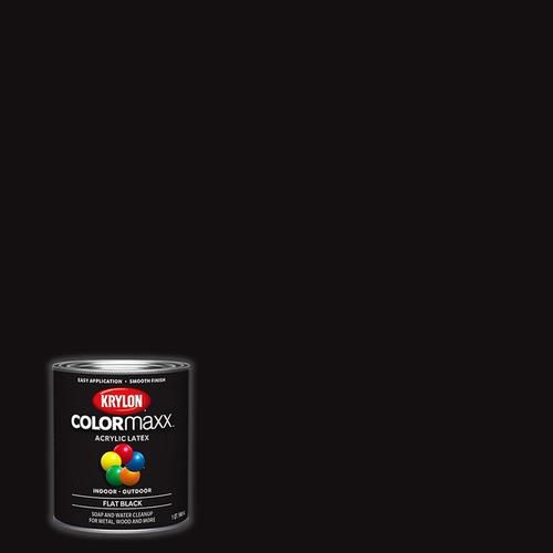 Krylon Flat COLORmaxx Black Enamel Interior/Exterior Paint (1-Quart) | Lowe's