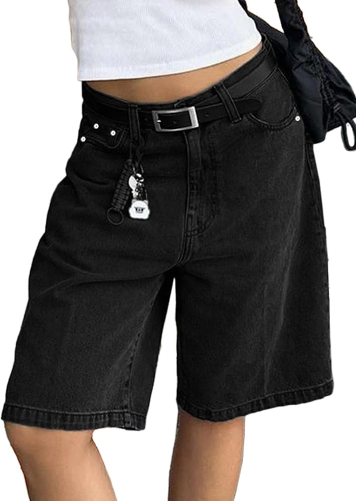 EMMIOL Women Jorts Baggy Jeans Jorts Outfits Mid-High Waisted Denim Y2K Shorts Summer Bermuda Sho... | Amazon (US)