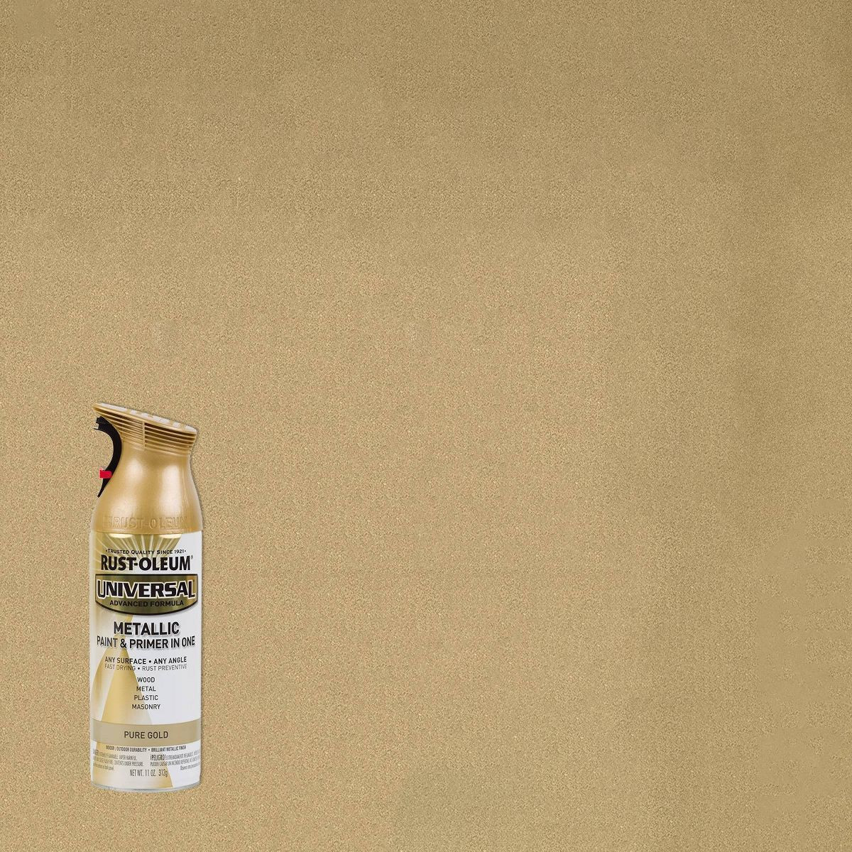Rust-Oleum 11oz Universal Paint and Primer in One Pure Gold: Metallic Spray for Interior Surfaces... | Target