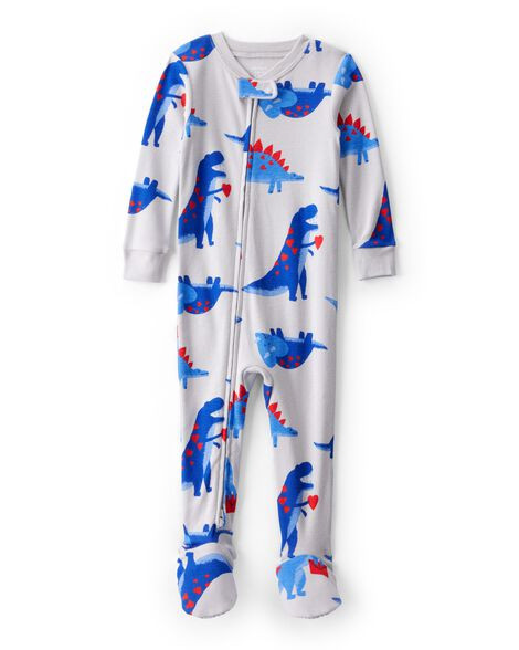 Toddler Boy Dinosaur 100% Cotton Snug Fit Footie 1-Piece Pajamas - Grey | Carter's Inc