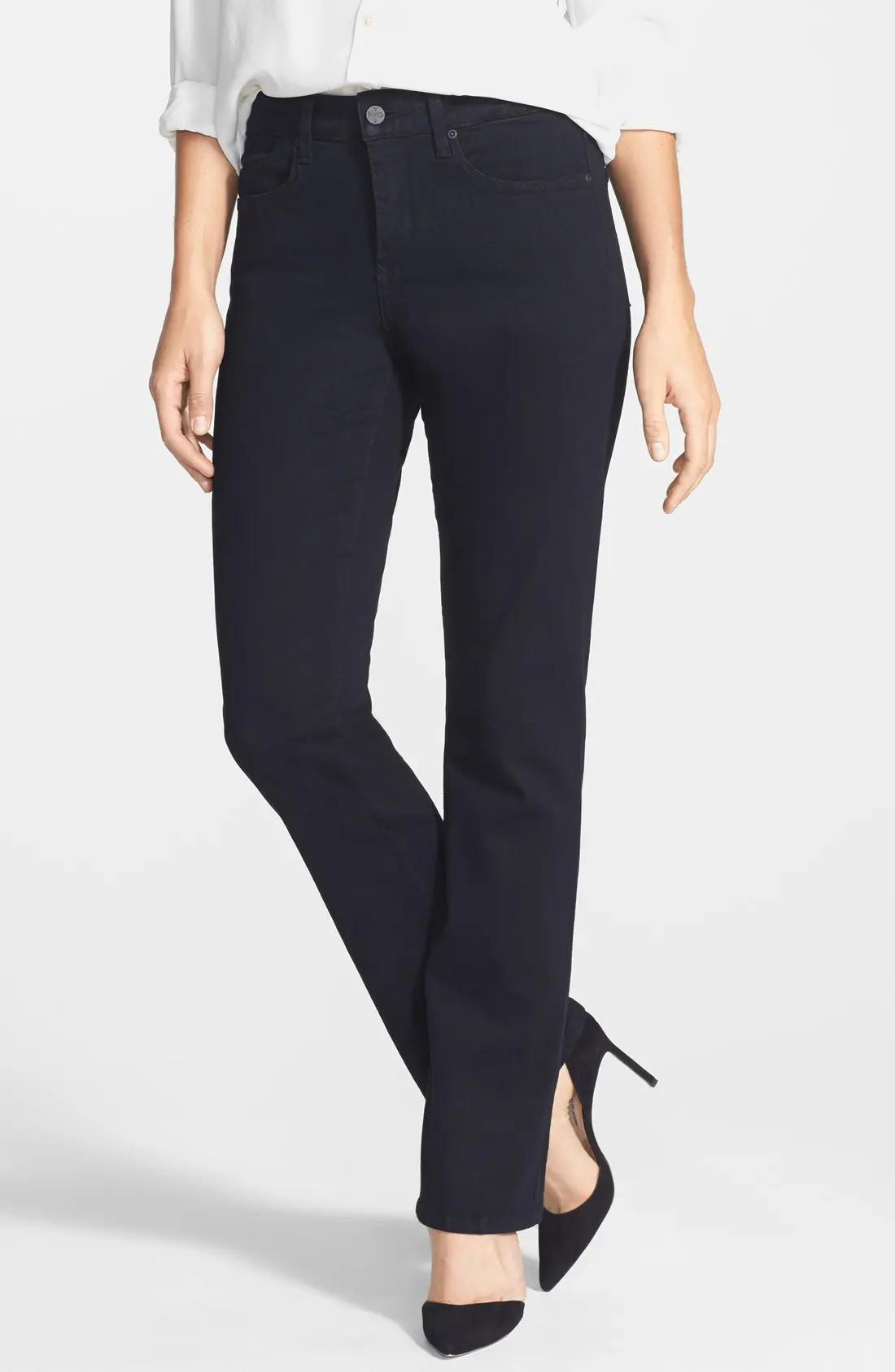 NYDJ 'Billie' Stretch Mini Bootcut Jeans (Black) (Regular & Petite) | Nordstrom