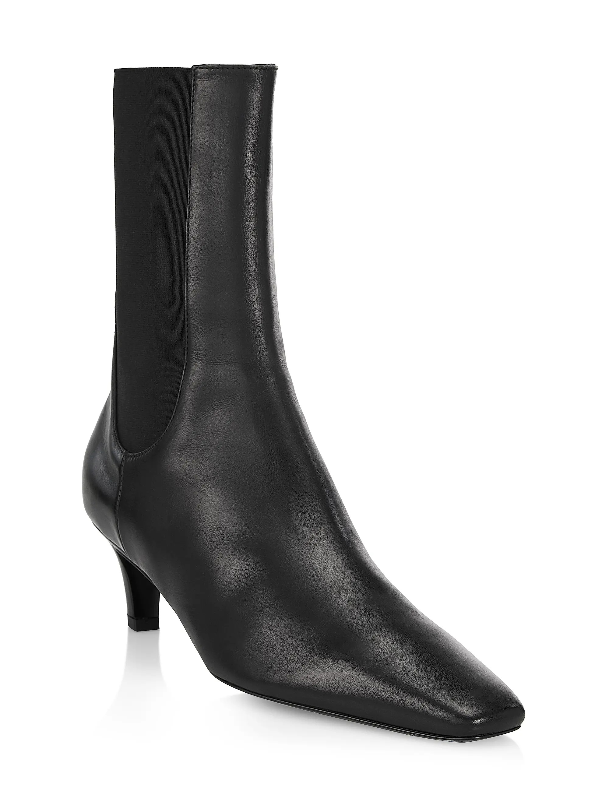 Toteme 50MM Leather Kitten-Heel Ankle Boots | Saks Fifth Avenue | Saks Fifth Avenue