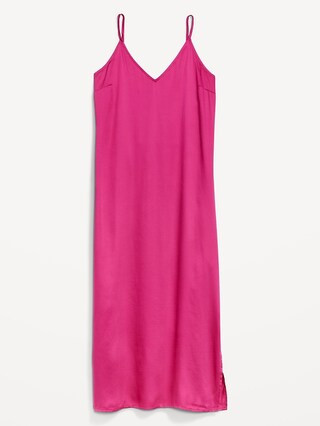 Satin Smocked Midi Slip Dress for Women | Old Navy (US)