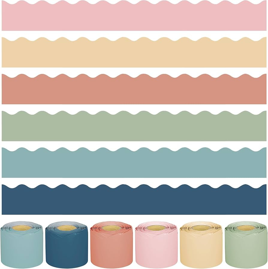 240Ft Boho Bulletin Board Borders Colorful Classroom Border Trim Boho Scalloped Borders Stickers ... | Amazon (US)