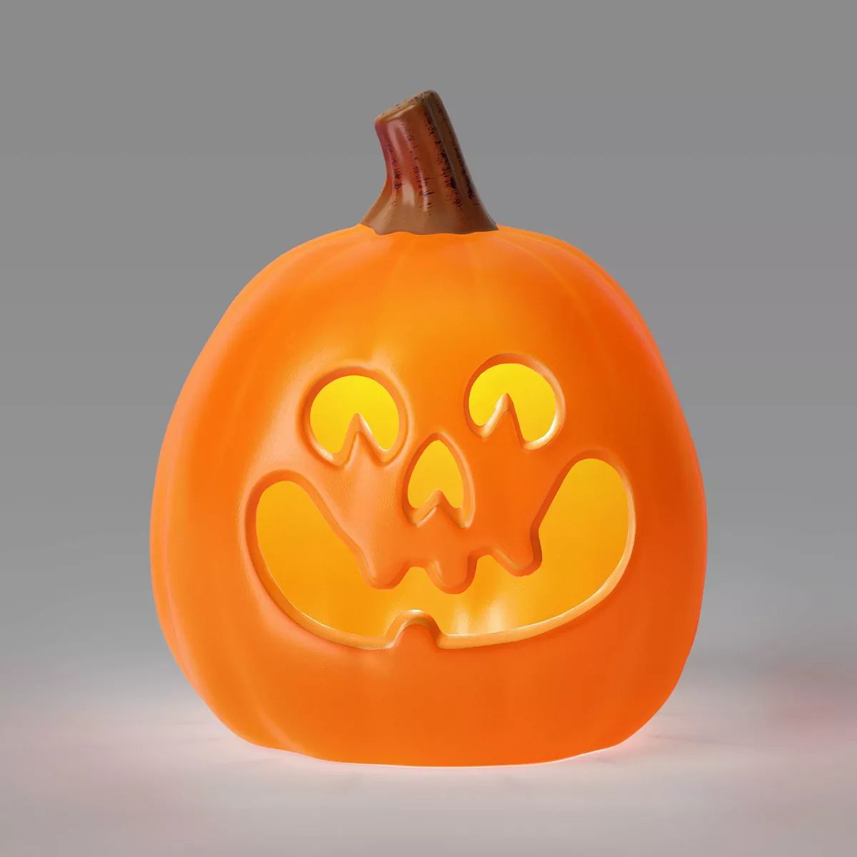 9" Light Up Pumpkin with Timer Halloween Decorative Prop Happy Orange with 4 Teeth - Hyde & EEK! ... | Target