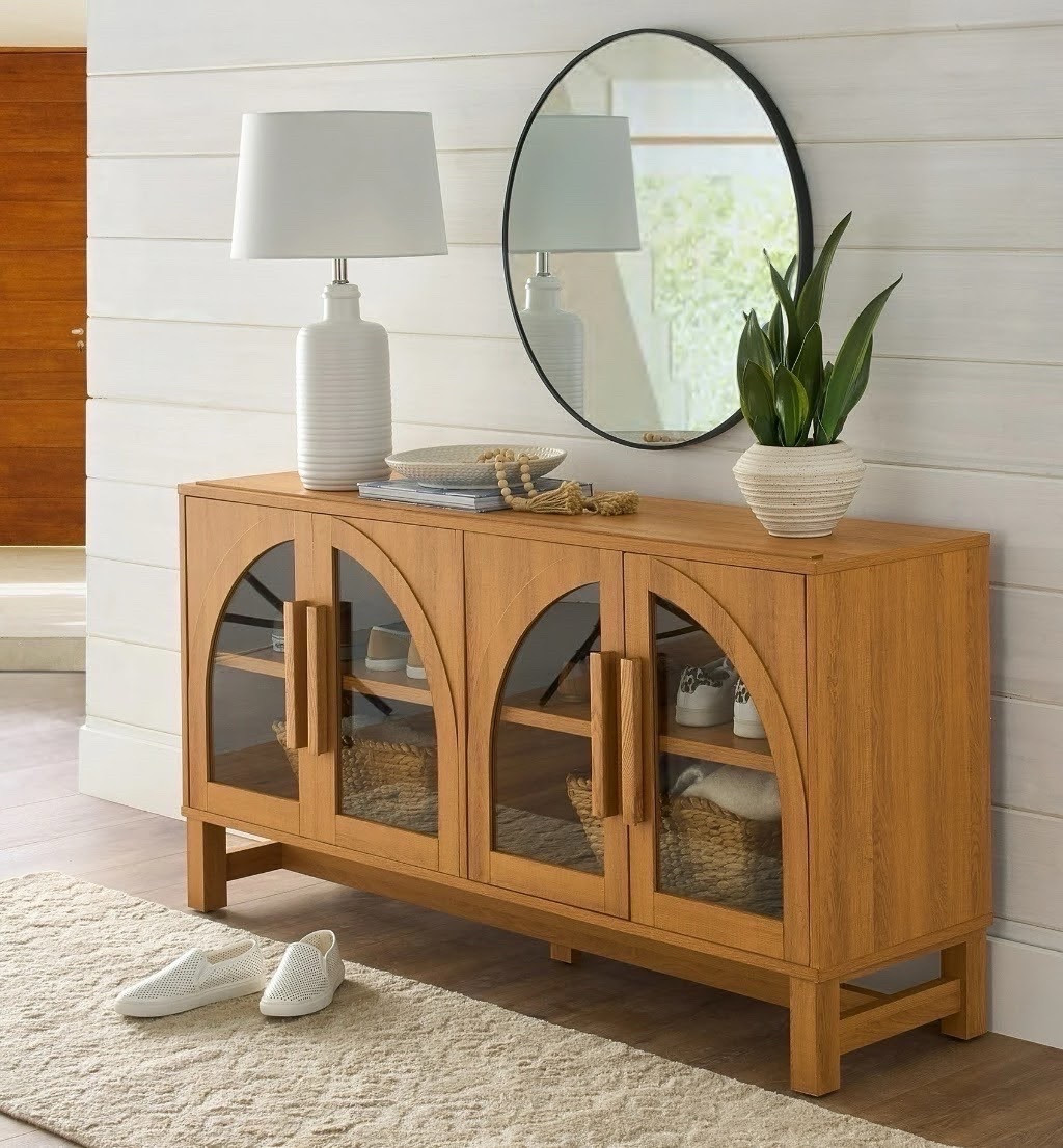 Better Homes and Gardens Juliet Arc TV Stand. 

This cabinet is such a good tv stand or even an entryway piece.

The arched glass doors and warm wood tone make it feel high-end, but it’s actually a Walmart find. Perfect for shoes, baskets, or styling a lamp and mirror on top.

Linking it while it’s on sale.

#LTKSeasonal #LTKSaleAlert #LTKHome