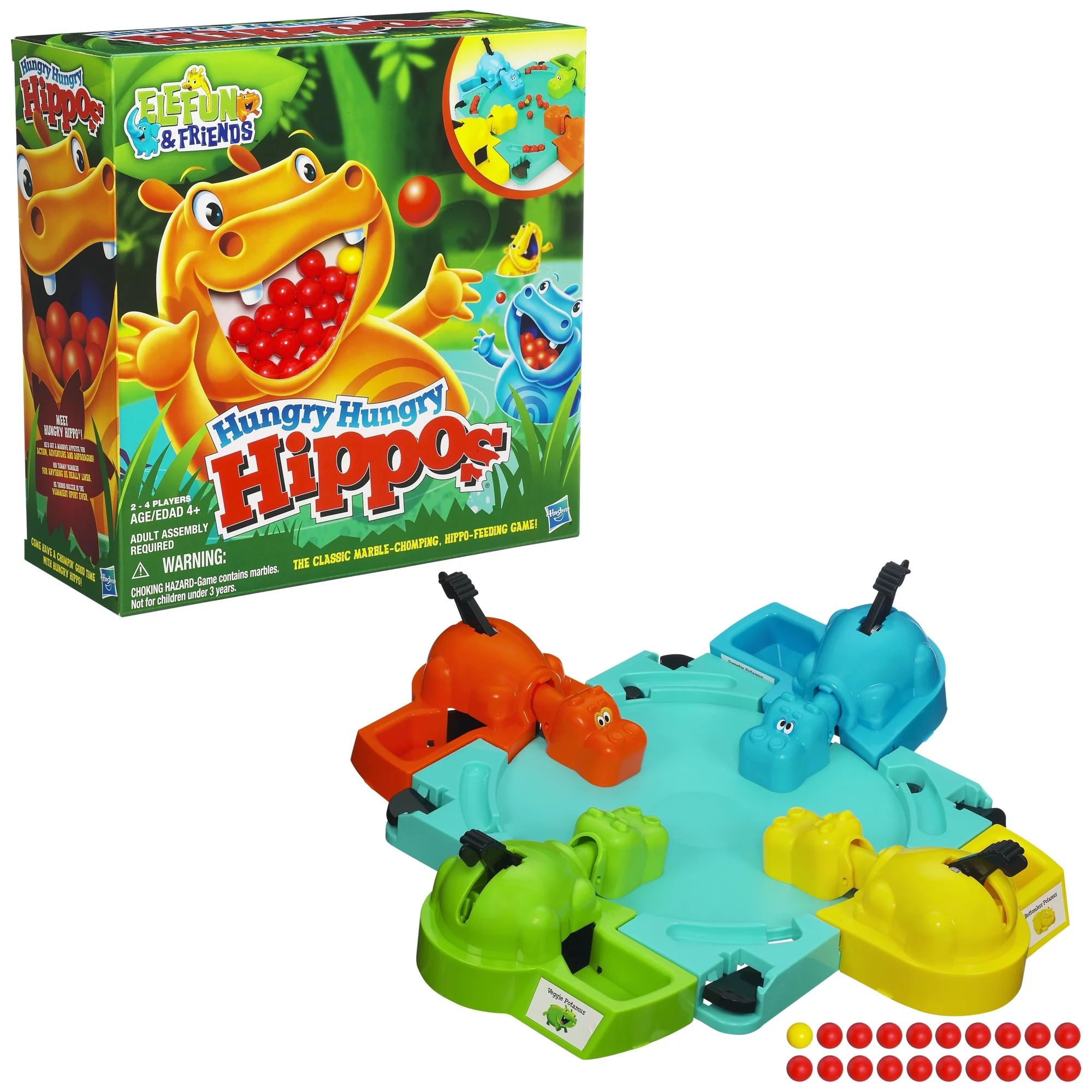 Hungry Hungry Hippos Family Classic Game, Board and Accessories - Walmart.com | Walmart (US)