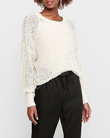 Fringe Open Stitch Pullover Sweater | Express