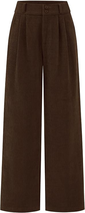 KIRUNDO Corduroy Pants Women High Waisted Wide Leg Pants Business Casual Fall Winter Straight Loo... | Amazon (US)
