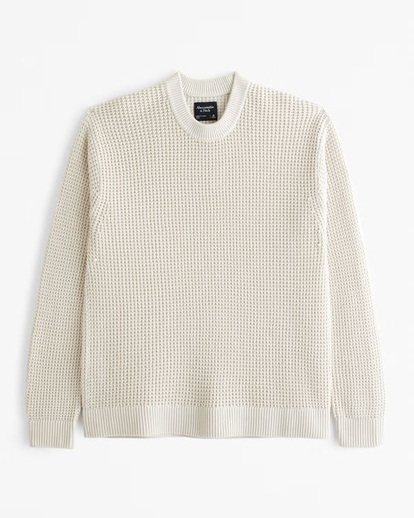 Oversized Waffle Crew Sweater | Abercrombie & Fitch (US)