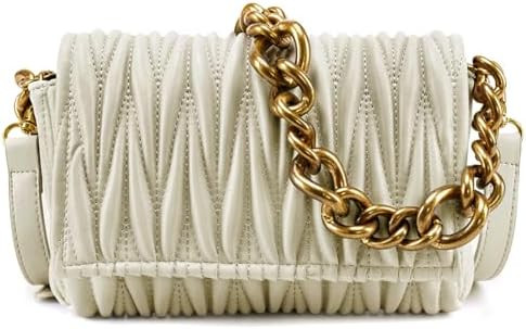 Montana West Quilted Small Shoulder Bag for Women Y2K Trendy Cute Clutch Underarm Purse with 2 Re... | Amazon (US)