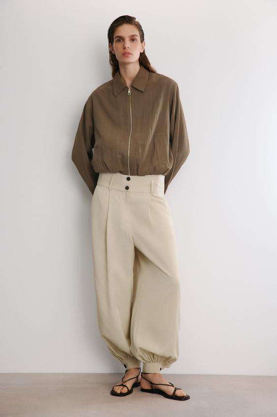 VISCOSE BLEND BOMBER JACKET | Zara AU