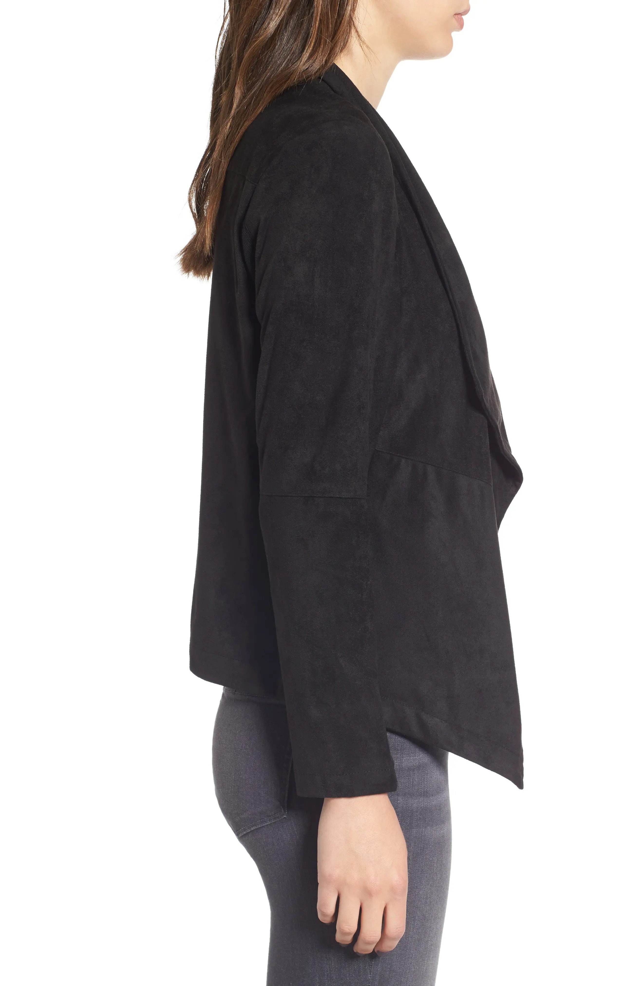 Nicholson Faux Suede Drape Front Jacket | Nordstrom