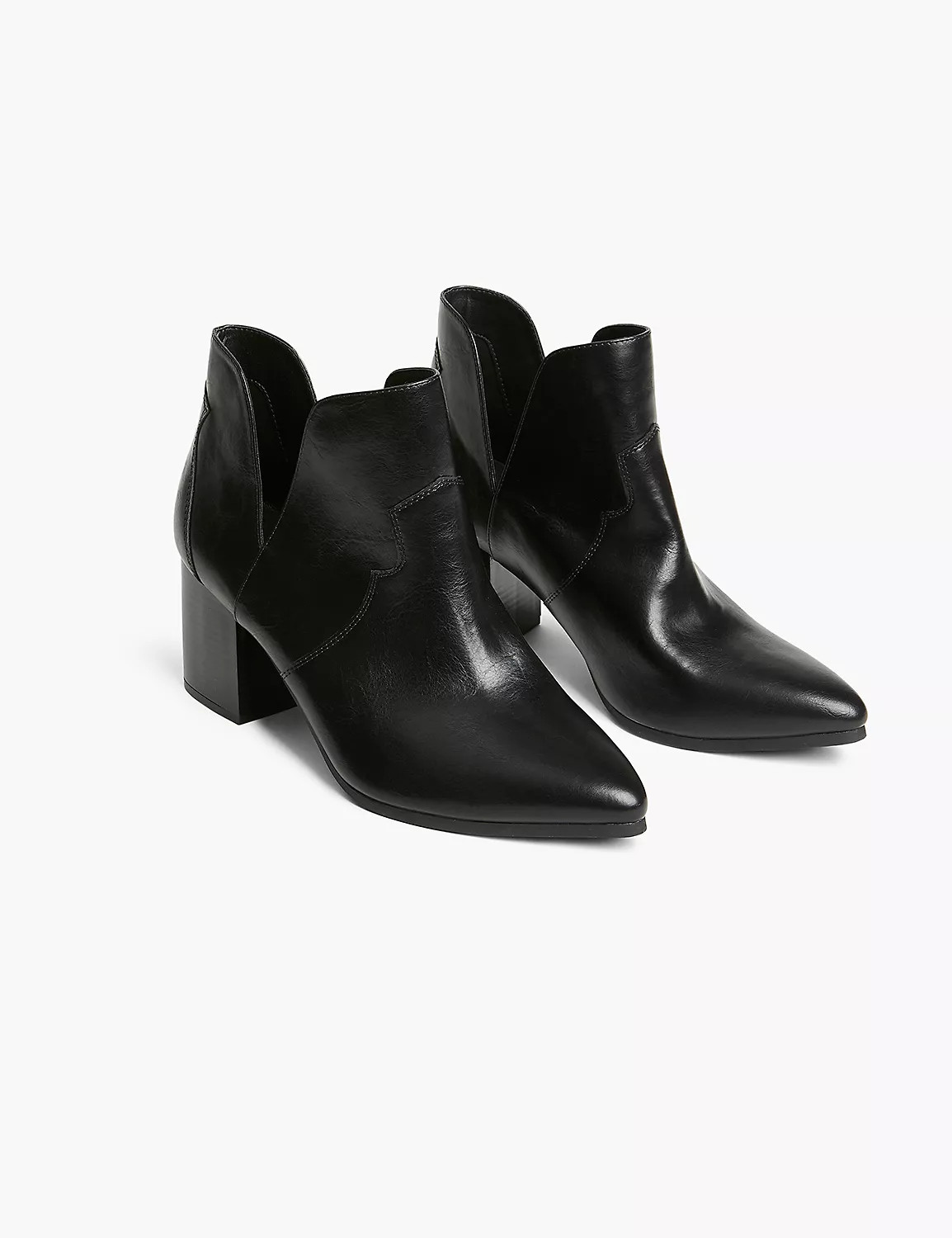 Dream Cloud Faux-Leather Side-Cutout Heeled Bootie | LaneBryant | Lane Bryant (US)