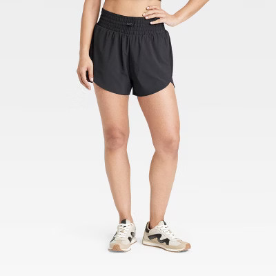 Women's Flex Woven High-Rise Shorts 3" - All In Motion™ Black M: Moisture Wicking, Quick Dry, UPF 50+ | Target