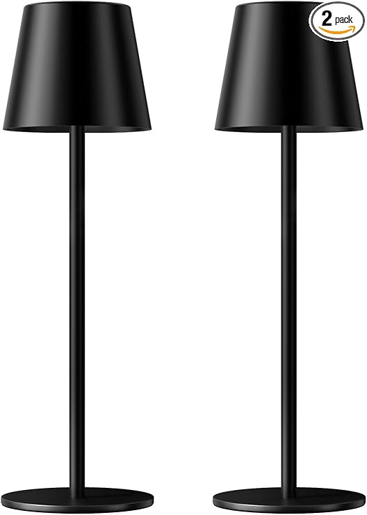 Kakanuo Cordless Table Lamp Rechargeable Black - KK 2 Pack 5000mAH Battery Operated Lamp for Coun... | Amazon (US)