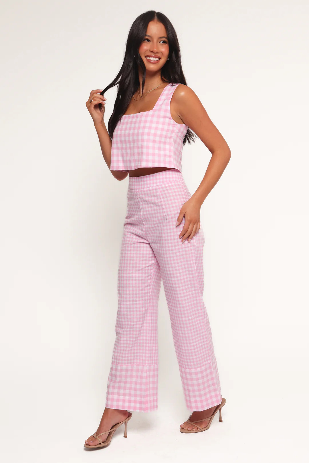 Devlin Cotton Pant - Pink Gingham | Petal & Pup (US)