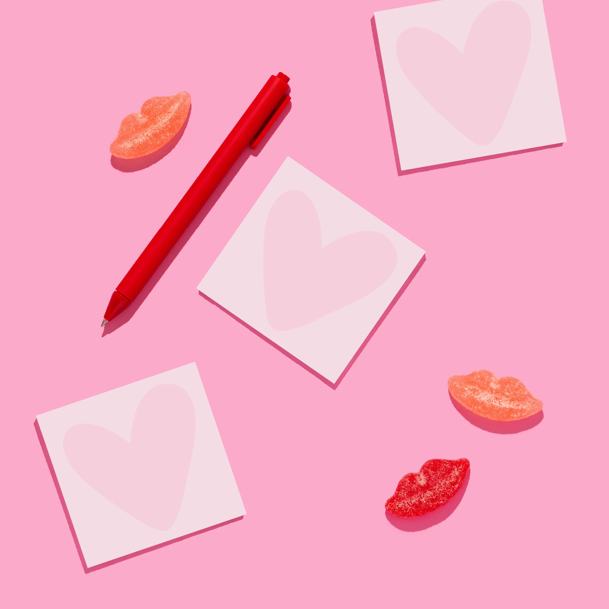 Pink Heart Valentine Sticky Note | Joy Creative Shop