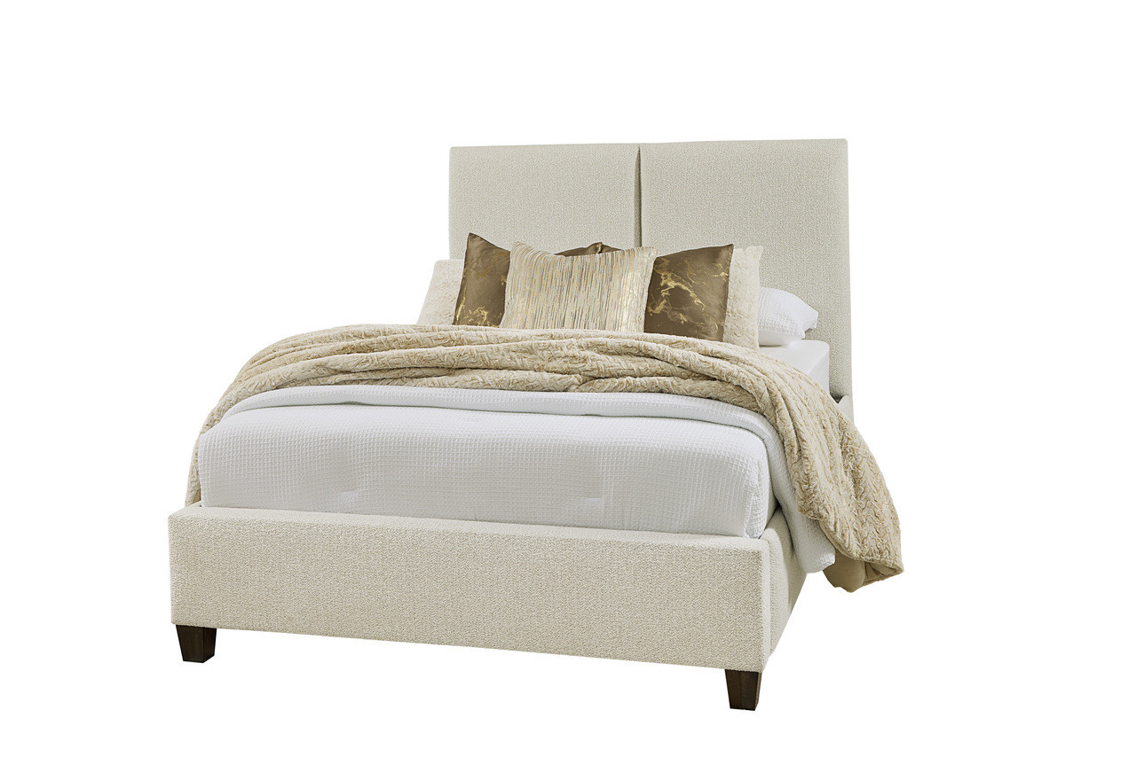 Joinery King Upholstered Bed In Labradoodle and Espresso Oak | 1stopbedrooms