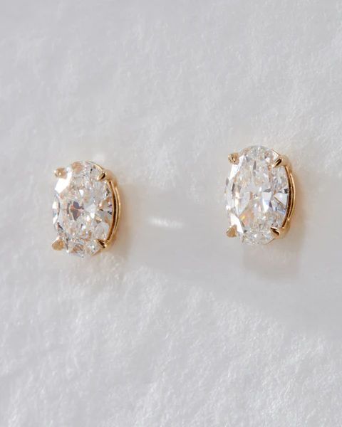 The Ultimate Oval Solitaire Studs | Luv Aj